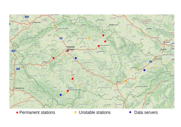 Map of geographic location of the network’s nodes